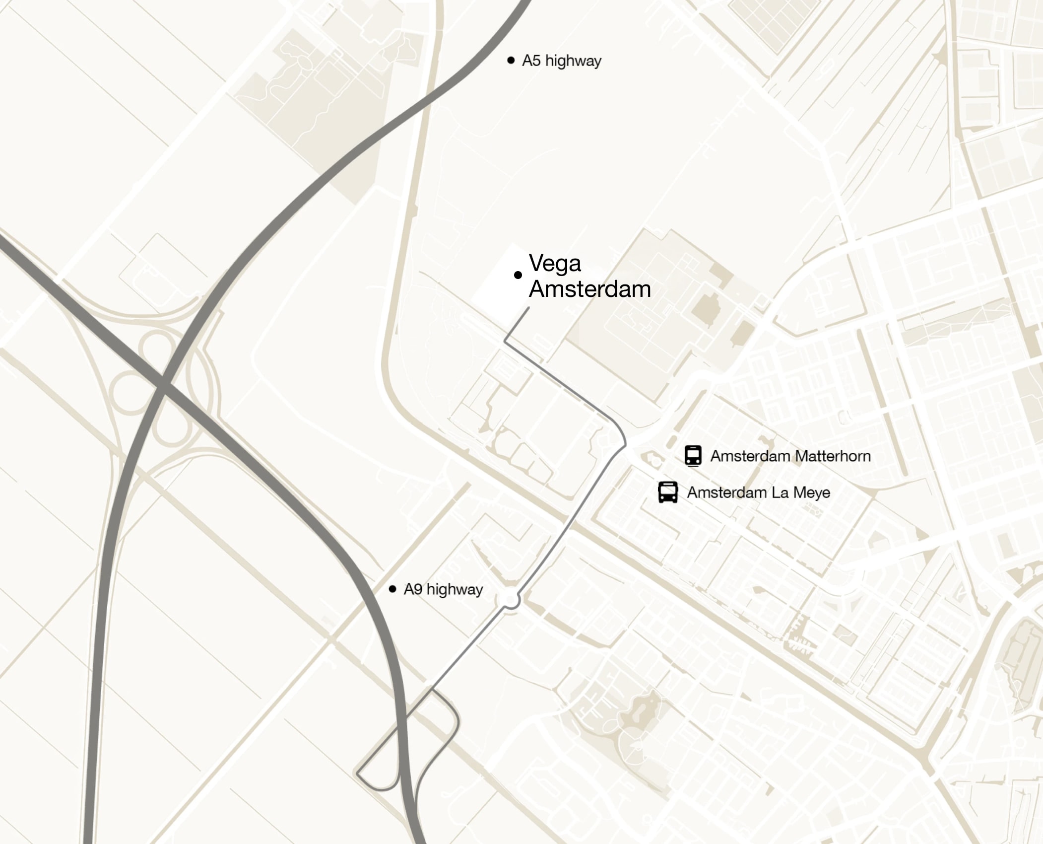 Map destination Vega Amsterdam